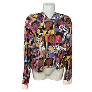 On Fire Melanin Queen Comic Book Long Sleeve Hooded Tee Shirt XL